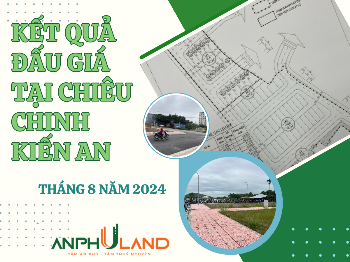 Kết quả trúng đấu giá 16 lô tại đường Chiêu Chinh, TDP Đẩu Sơn 1, Kiến An, Hải Phòng (giai đoạn 2) tháng 8 năm 2024